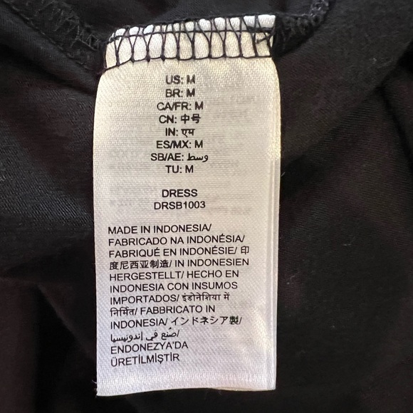 Anthro Daily Ritual Black V-Neck T-Shirt Dress Medium Casual Minimalist - Picture 5 of 8